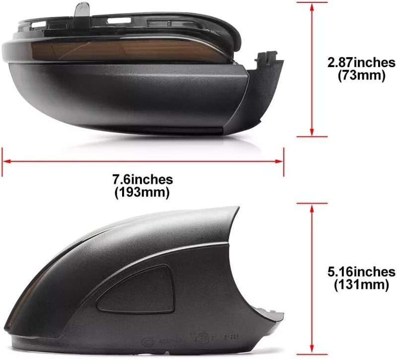 doiplent [2pcs] Side Mirror Sequential Turn Signal Lights for VW Golf MK6 2009-2013 GTI 6 2008-2013 Golf R20 2008-2012 Touran 2011-2015 Assemely-Smoked Lens - Image 4